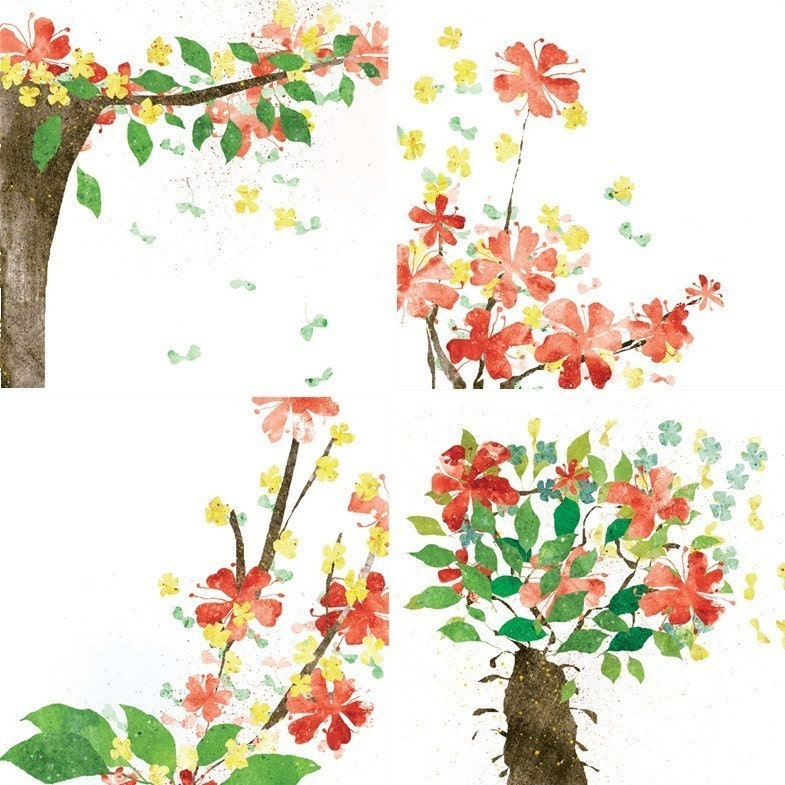 Spring Set of 4 prints