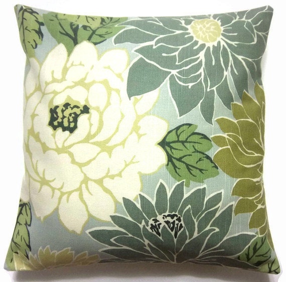Two Mint Green Off White Olive Green Teal Pillow Covers Toss Accent Throw Covers16 inch