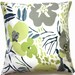 Two Chartreuse Blue White Gray Pillow Covers Decorative Floral Toss Throw Accent Pillow Covers 16 inch