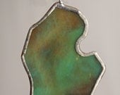 Michigan Necklace Colored Stained Glass Lower Peninsula Pendant