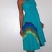 C L E A R A N C E flyTie turquoise halter dress wearable art--rainbow