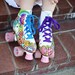 Custom Unicorn Peace signs Rainbows and Flowers Painted on Your Skates Design Fee only
