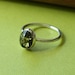 Green Amber Ring - Sterling Silver Gemstone - Size 2 to 15