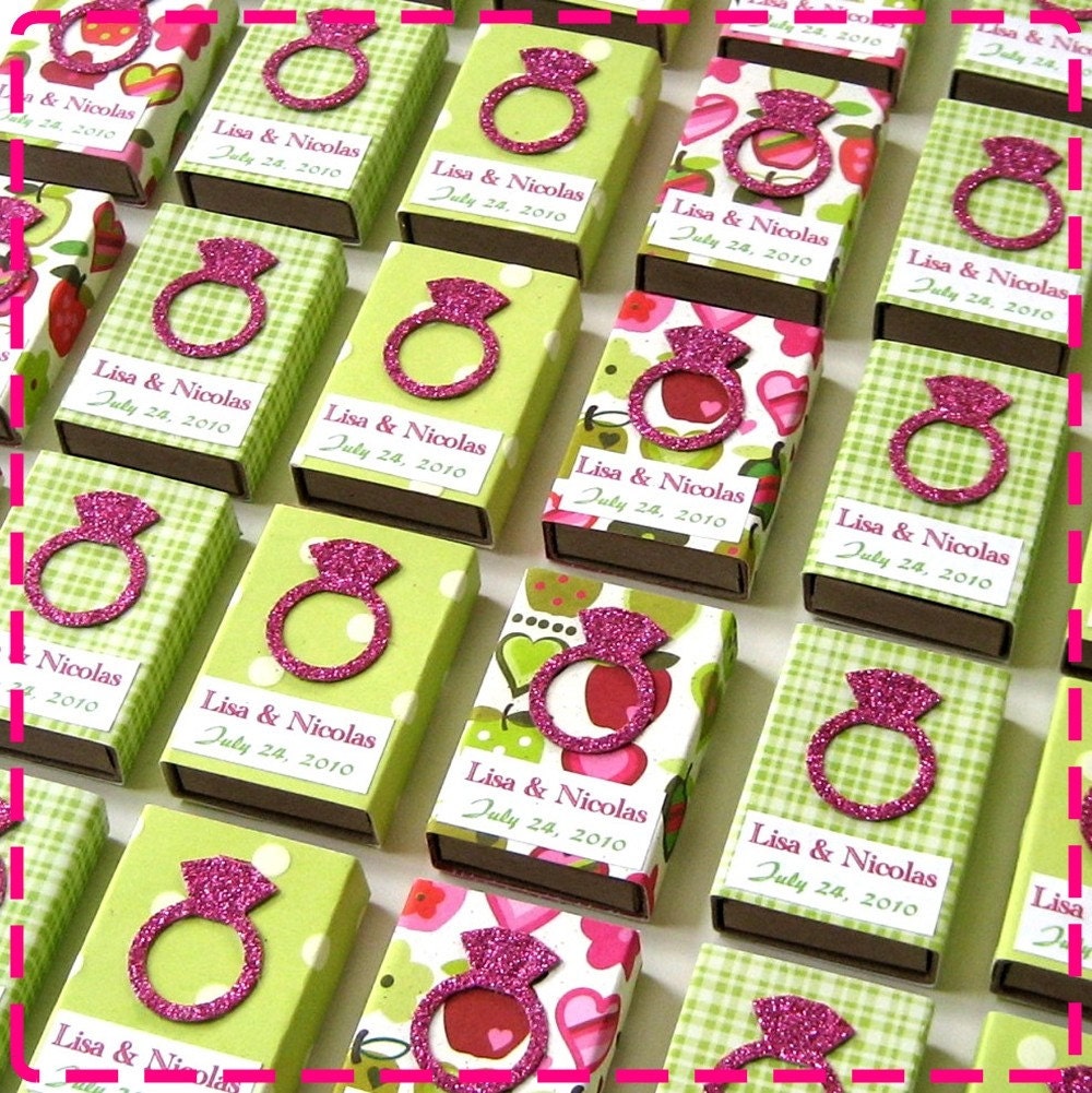 Custom Wedding PARTY FAVOR Matchbox Goodies Using YOUR Colors - Recycled / Upcycled - (100) Favors - Free Personalization - Eco Friendly