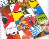 CEREAL POP-ART COLLAGE Original Recycled Notebook / Upcycled Journal - Eco-Friendly and Spiral Bound - In Green, Purple, Blue, Red, Yellow, Pink, Turquoise, Orange, White and Black - One of a Kind