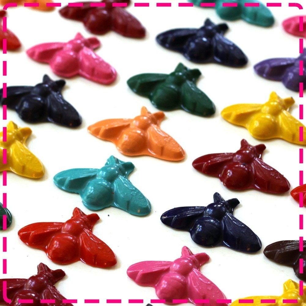 CHILDREN'S BUMBLEBEE CRAYONS - Birthday Party Pack of (20) Favors - Red, Yellow, Pink, Green, Purple, Orange, Blue, Turquoise, Lime, Etc.