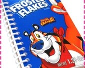 CORN FLAKE Breakfast CEREAL Original Mini Recycled Notebook / Upcycled Journal - Eco Friendly - Frosted-