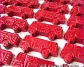 RED FIRE TRUCK Crayon Birthday Favors - Party Pack of (20) -  Also Avail. in Combo of Yellow, Orange, Blue, Green, Brown, Etc.