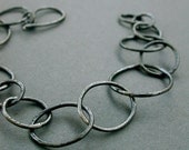 sterling silver oxidized loop circle organic pebble round simple sleek everyday modern funky handmade jaime jo fisher art jewelry