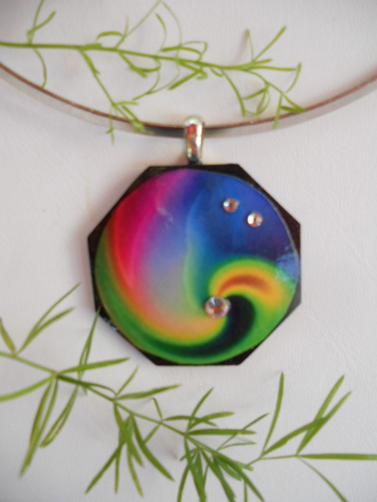 RAINBOW DREAMS  DIGITAL WEARABLE ART PENDANT