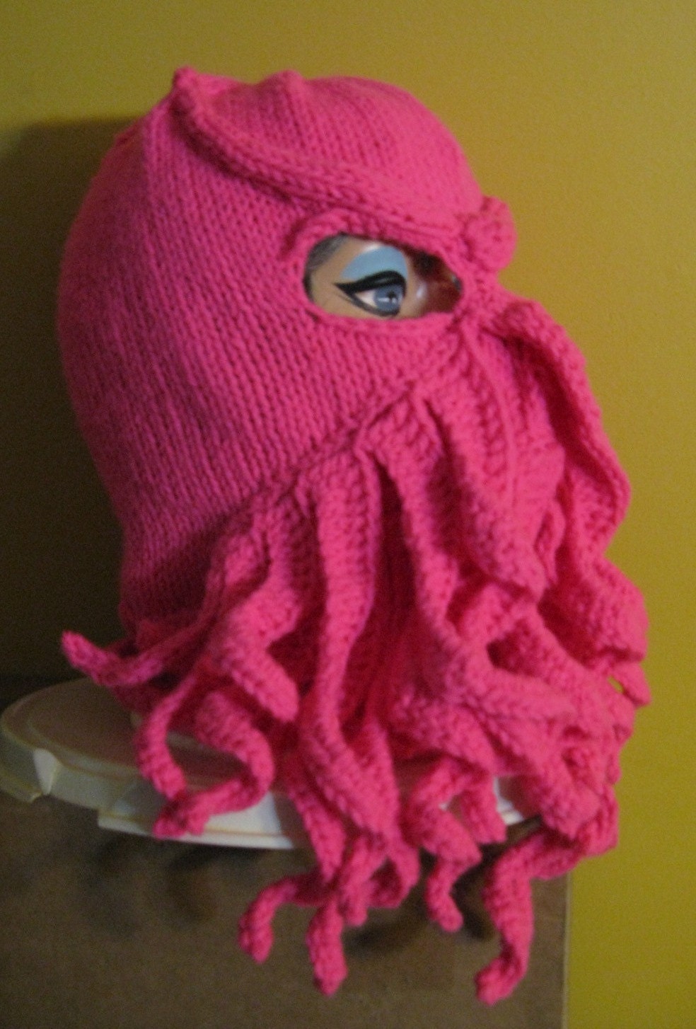 Cthulhu Ski Mask Knit and Crochet - To Order - fun and funky elder god to wear at your next party