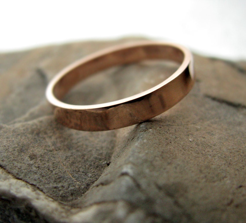 14K rose gold wedding band - 3mm wide