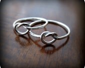 Friendship knot rings - best friends sterling silver rings (16 gauge)