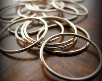 14K gold filled smooth skinny stacking rings - set of 9
