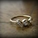 Diamond ring - recycled 18K gold ring with 3 bezel set diamonds