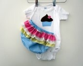 Gum Drop Cupcake - wrap around ruffle diaper covers gift set