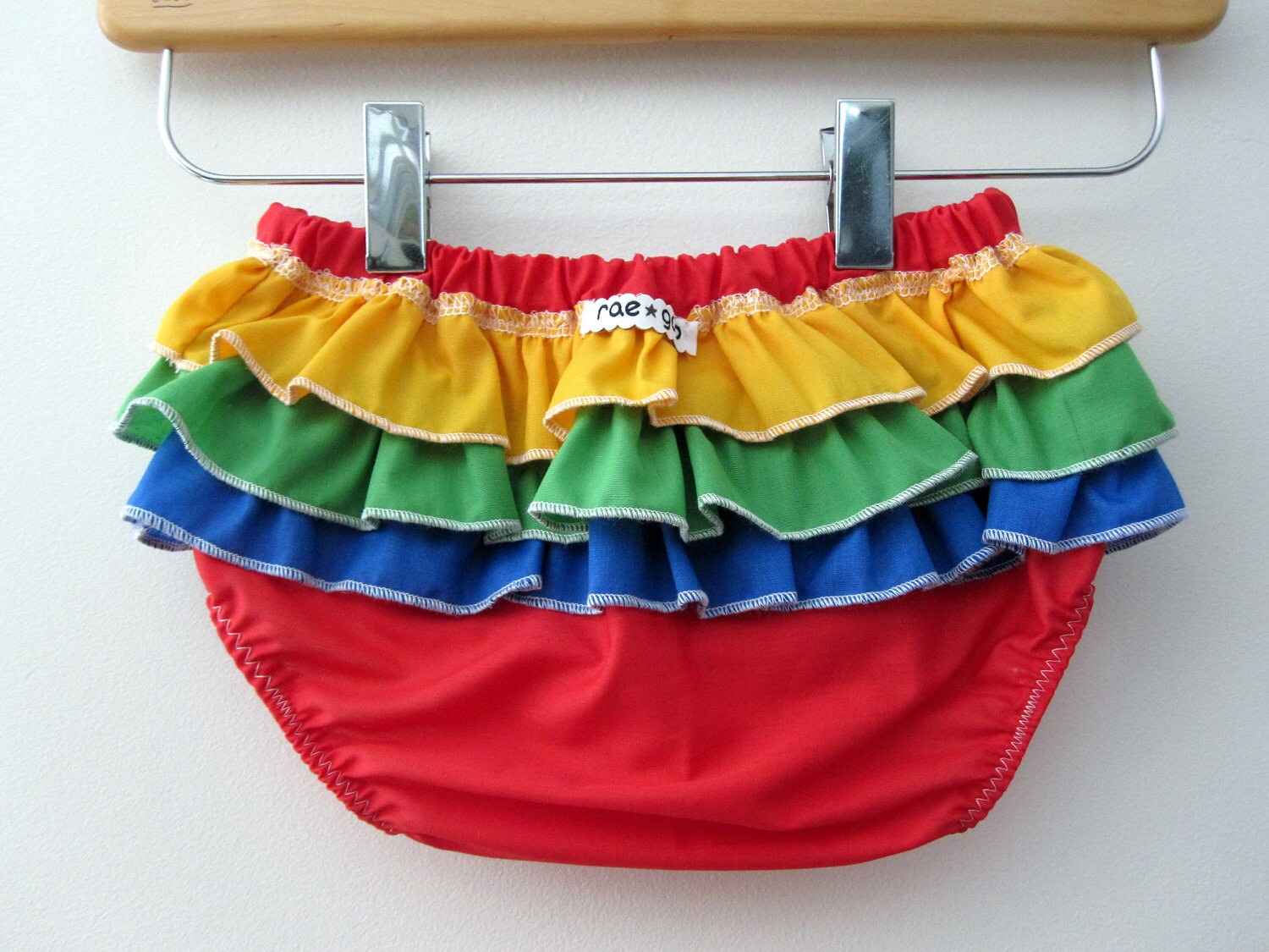 chidrens clothing - Rainbow  -  ruffle bloomers - baby - toddler - girl - rae gun -