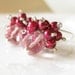 SALE - Cranberry cocktail - Mystic quartz and pearl earrings