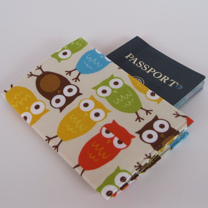 Passport Cover  Case - Urban Zoologie - Owls Bermuda