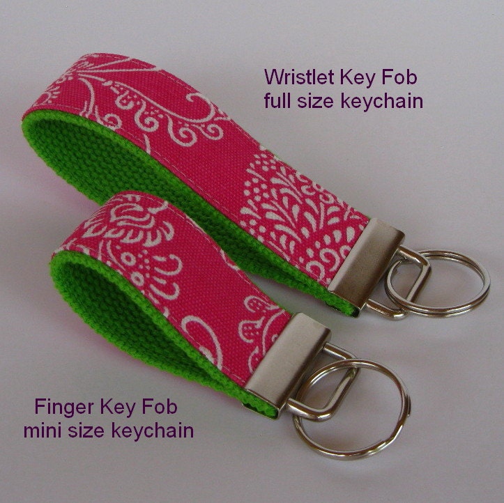 MINI KEY FOB Chain - Keychain - Keyfob - Yellow and White Chevron - Zig Zag