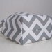 Storage Basket Desk Organizer Container Basket Bin - Gray White Chevron Zigzag Fabric