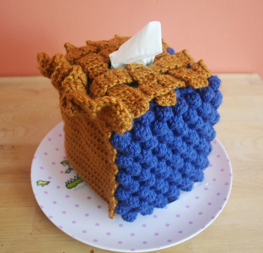 Slice of BLUEBERRY Pie Tissue Box Cozy - Made to Order