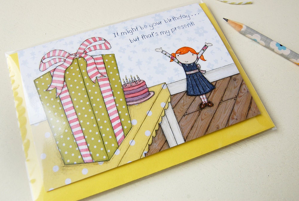 Birthday Card - Clara Loves Presents - Single Card (Blank)
