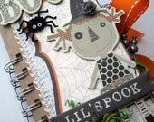 Halloween Paper Bag Album  Mini Scrapbook  Journal Shabby  OOAK
