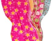 Burp Cloths, Flannel, Set of 5 GIRLY PRINTS - Soft and Cute