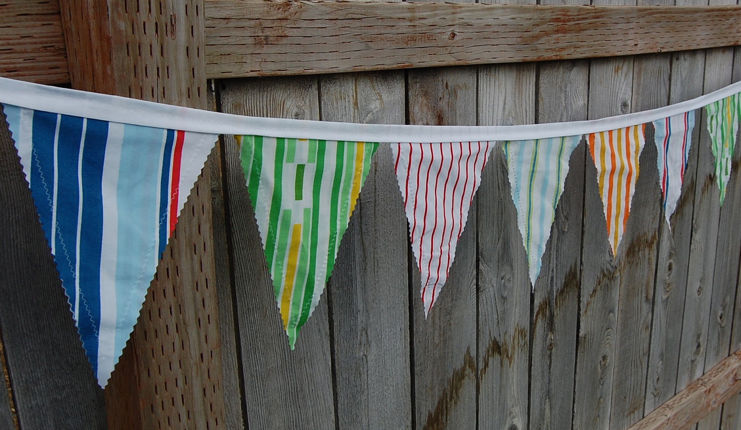Simply Stripes Vintage Sheets Pennant Banner - 8'