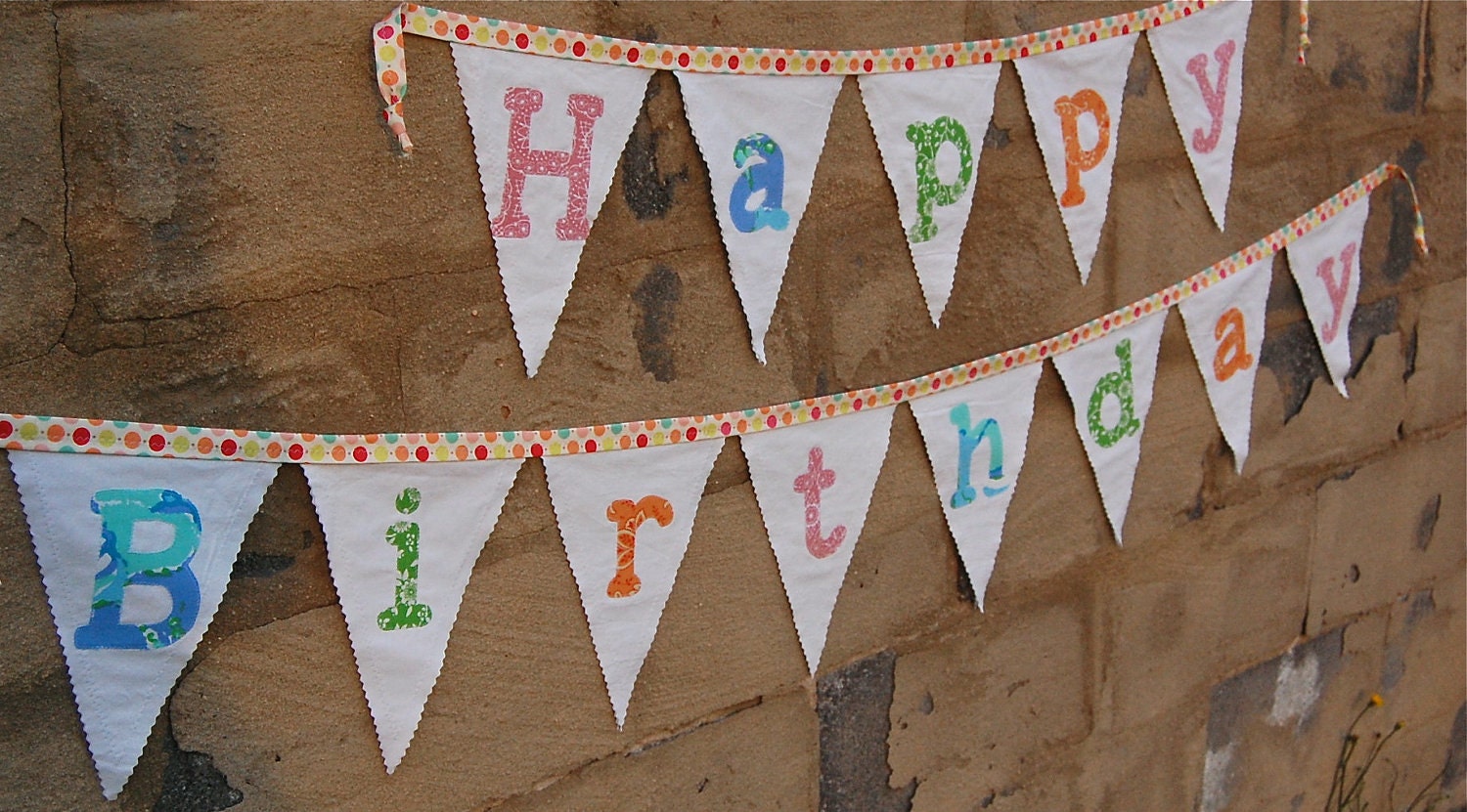 Happy Birthday Fabric Pennant Banner