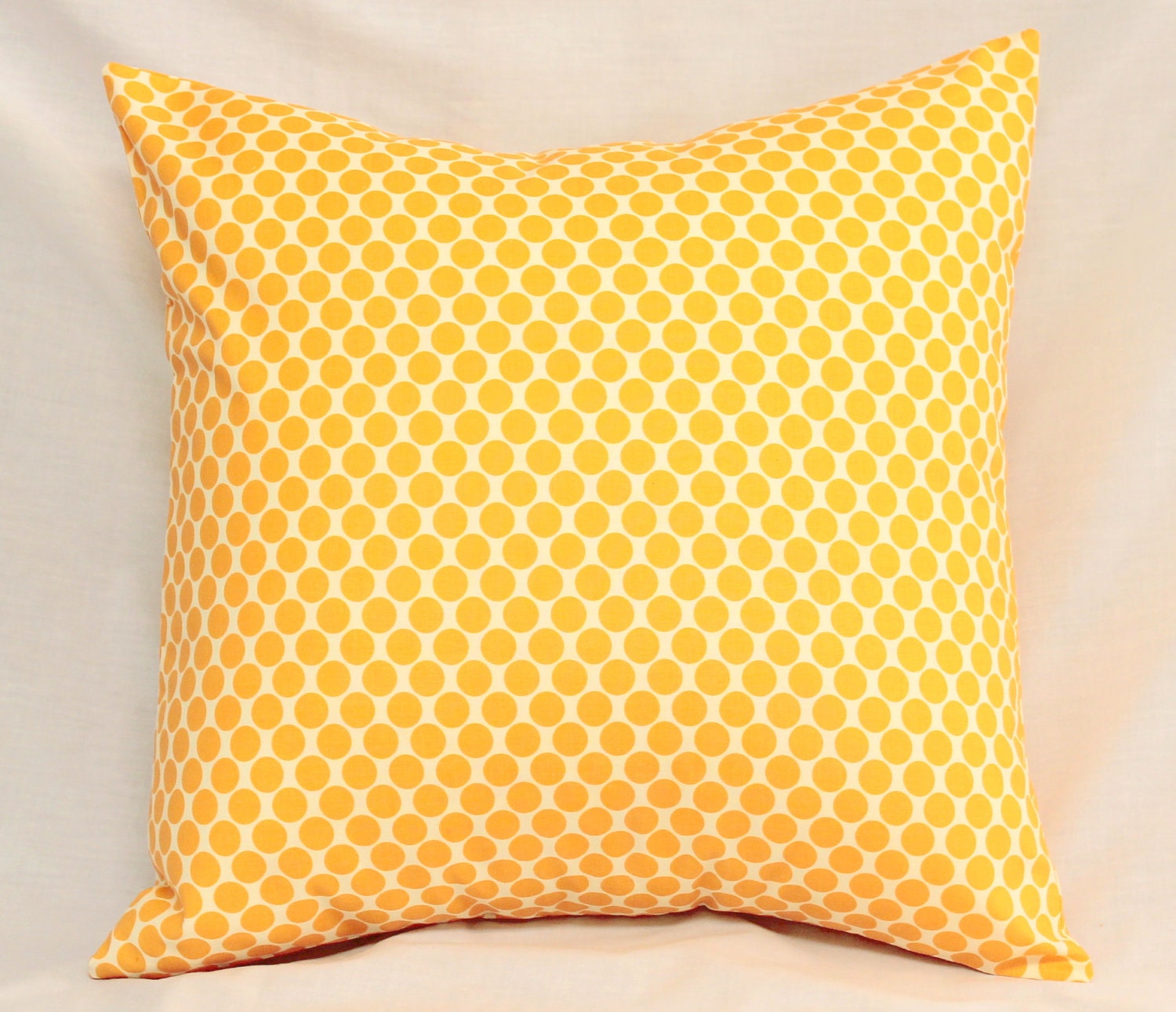 Decorative Pillows Cushions Cover . Tangerine Tango Orange Dots . 18 x 18 Accent Throw Pillow
