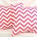 Decorative Pillows Cushions Cover - Chevron Hot Pink & White - 18 x 18 Accent Throw Pillow - Baby Nursery Decor