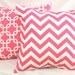 Decorative Pillows Cushions Cover - Chevron Hot Pink & White - 18 x 18 Accent Throw Pillow - Baby Nursery Decor