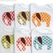 One Spotty Elephant Applique Baby Bodysuit - Green, Pink, Blue, Orange, Yellow, or Red - LONG SLEEVE