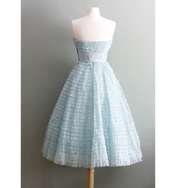 50s XS/S Powder Blue Peggy Sue Party GOWN
