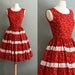 50s XS Red Calico Printed Swing DRESS