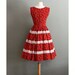 50s XS Red Calico Printed Swing DRESS