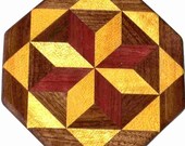 Satinwood-Purpleheart-Walnut Trivet