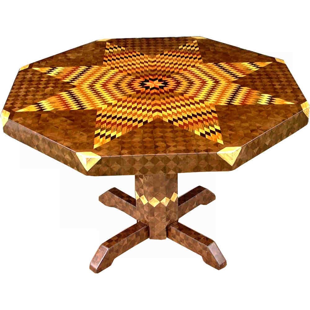 Large Flickering Lone Star Walnut Table