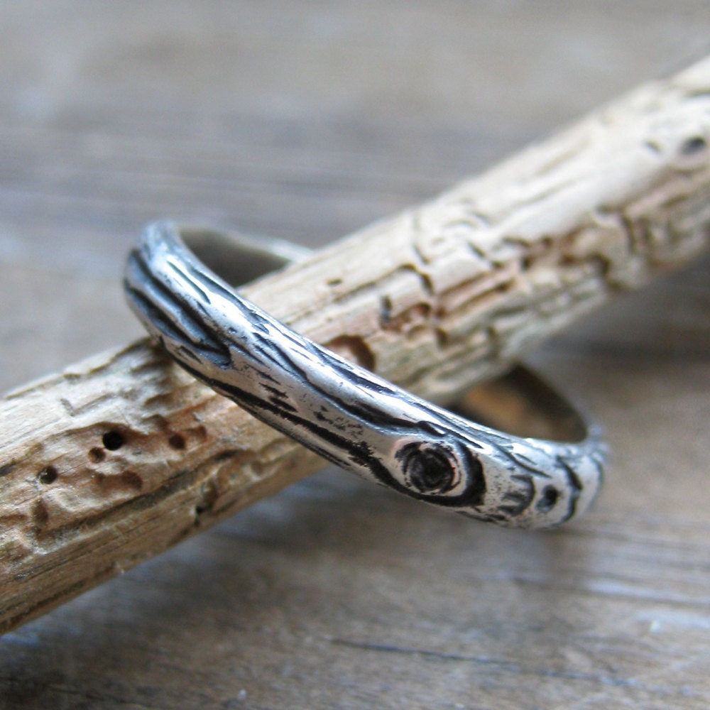 wood grain ring THINNEST PLYWOOD sterling woodland Made to Order