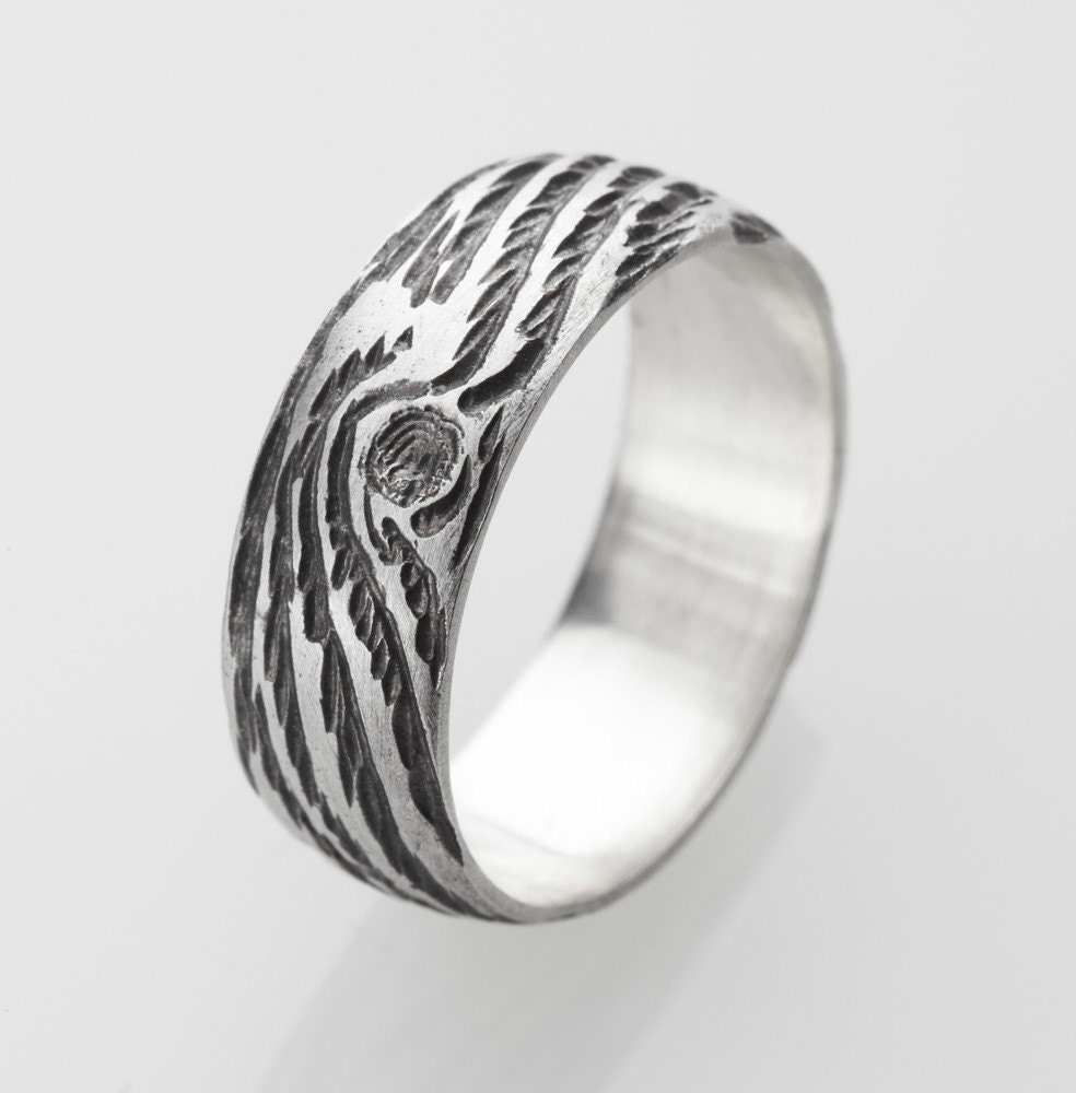 woodgrain ring DRIFTWOOD sterling size 8