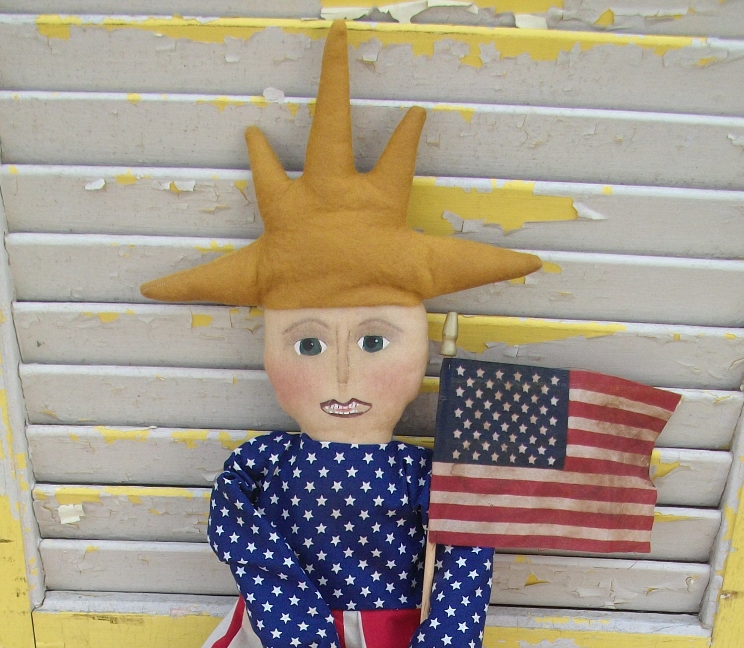 Primitive Americana Patriotic Lady Liberty
