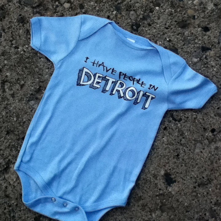 I have people in Detroit - onesie - baby blue