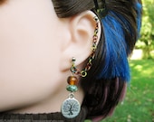 Earthy Green, Brown and Yellow Cartilage Chain Earring - The Party Tree