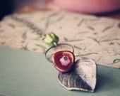 Bronze & Green Leaf Necklace