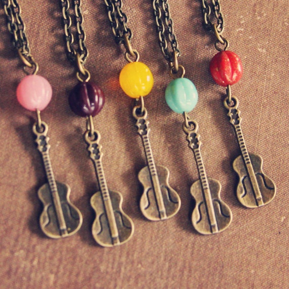guitar charm necklace