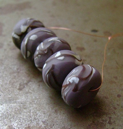 Purple Willow Disk Beads