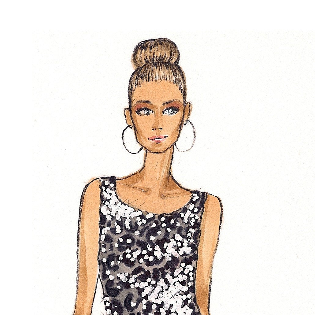 Carrie - Fashion Illustration Print - Brooke Hagel - SATC