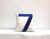 Recycled Sail Square Accent  Pillow - Blue Number 7